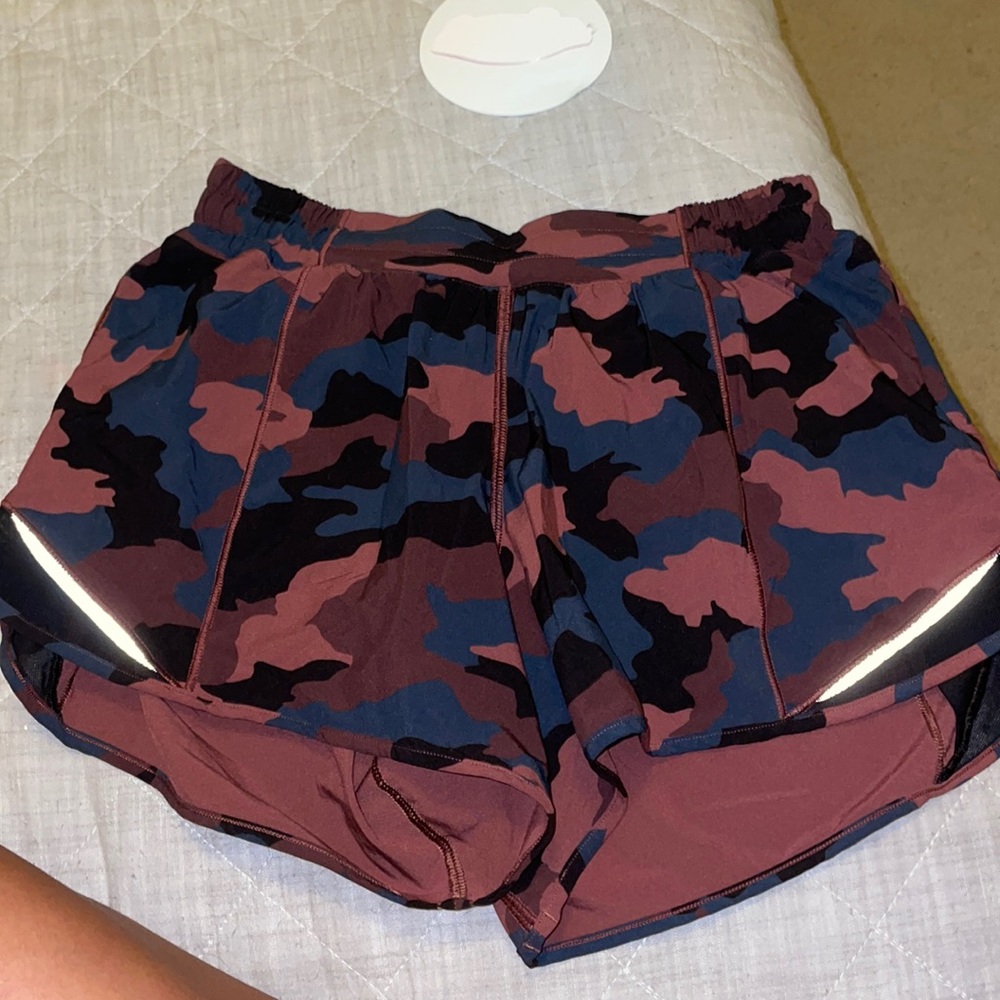 Camo colored pattern hotty hot lululemon shorts